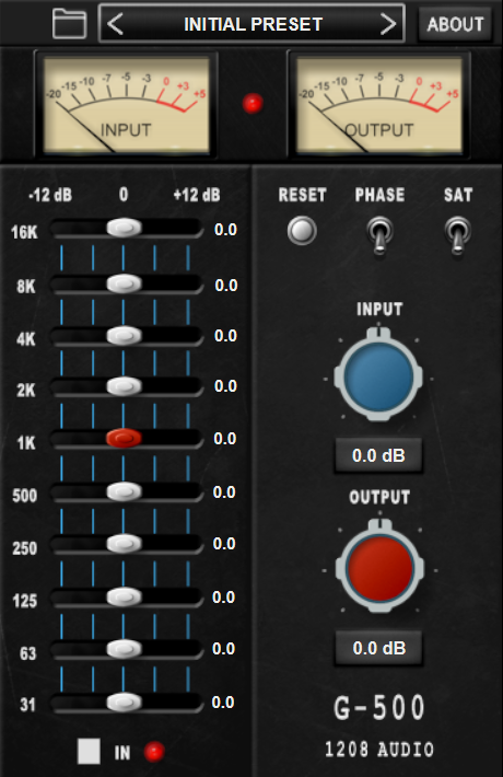 G-500 EQ plugin interface